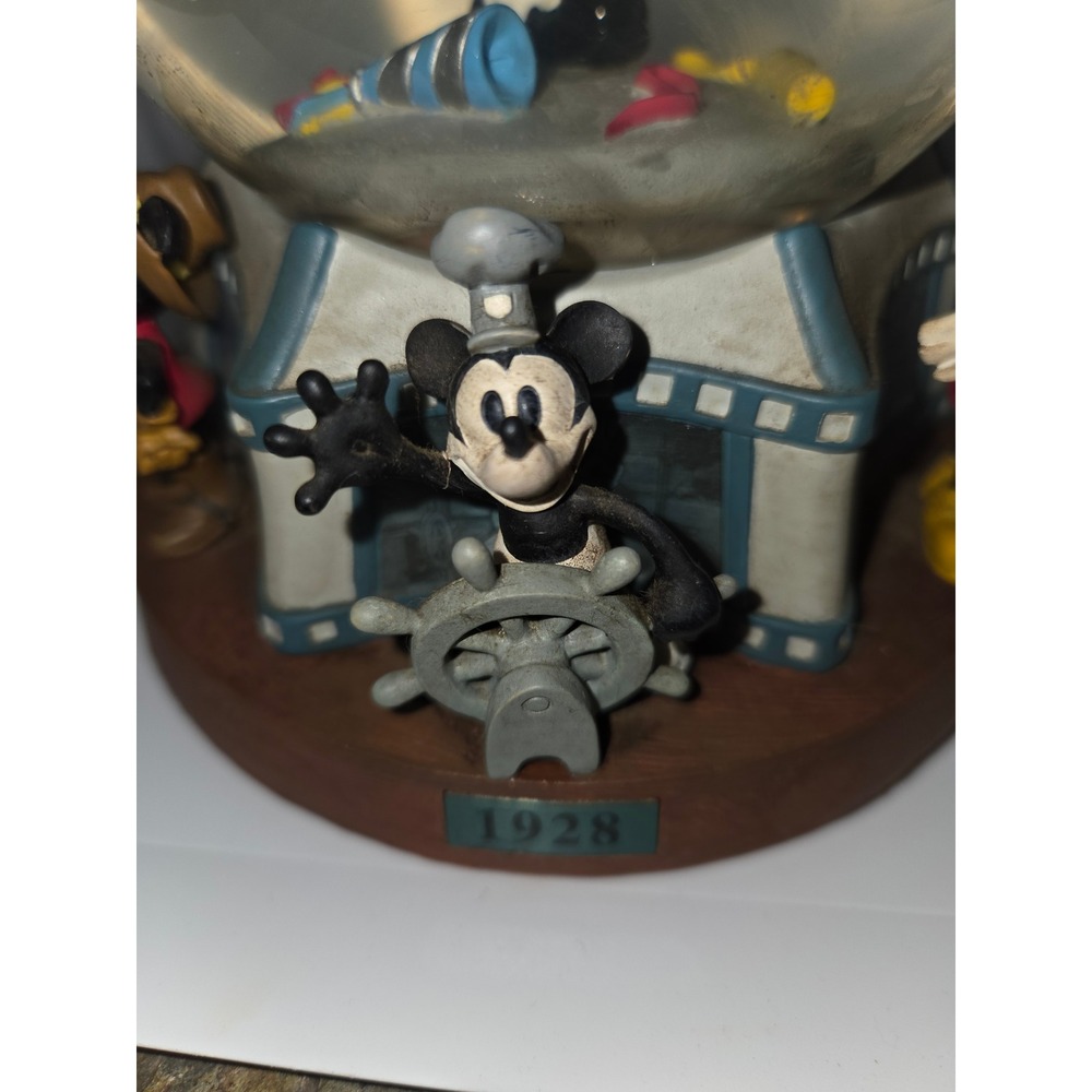 Disney Mickey Mouse Year 2000 Millenium Musical Snow Globe 1928-1955 Figures - Picture 4 of 8